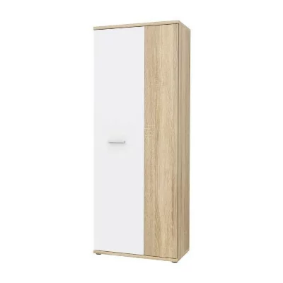 Armoire a chaussures style contemporain d&eacute;cor chene sonoma et blanc mat - L 69 cm