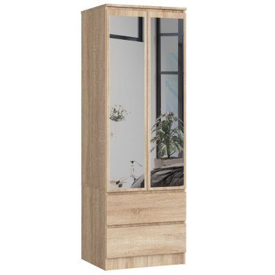 Armoire akord s60 ch&ecirc;ne sonoma 60 cm 2 portes 2 tiroirs fa&ccedil;ade ch&ecirc;ne sonoma 1 &eacute;tag&egrave;re 60x51x180 cm