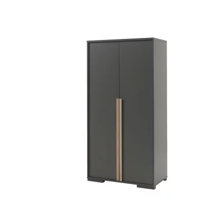 Armoire anthracite London &agrave; 2 portes, r&eacute;alis&eacute;e en agglom&eacute;r&eacute;.