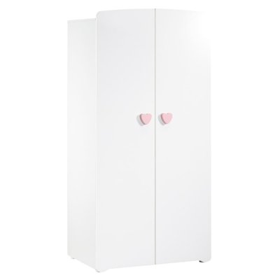BABY PRICE Armoire Basic 2 portes boutons rose babyprice - color