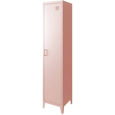 Armoire chambre m&eacute;tal rose, 3 rangements