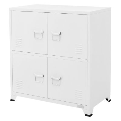Armoire de classement bureau blanc 75x40x80,5 cm acier 2 compartiments 4 portes 490011989 
