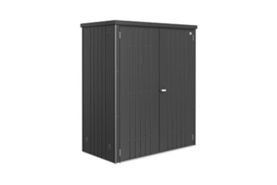 BIOHORT Armoire de jardin m&eacute;tal gris fonc&eacute;, l.155 x H.182 x P.83 cm