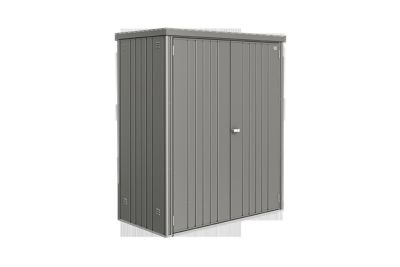 BIOHORT Armoire de jardin m&eacute;tal quartz, l.155 x H.182 x P.83 cm