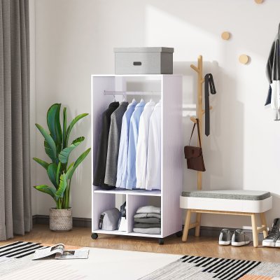 Armoire de rangement penderie &agrave; roulettes