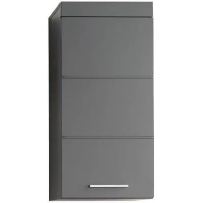 Armoire de toilette 1 porte laqu&eacute; gris kelia