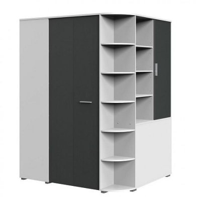 Armoire dressing d'angle volverine blanc/anthracite 20100867295