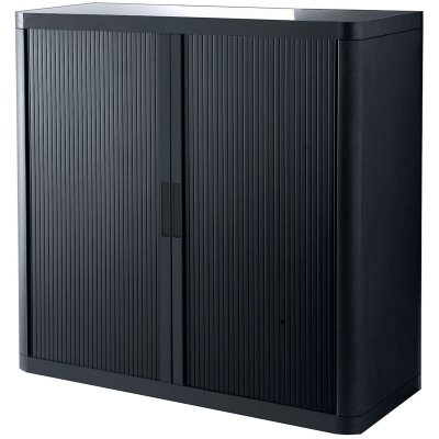 Armoire Easy Office Hauteur 104 Cm Corps Noir Rideaux Noir