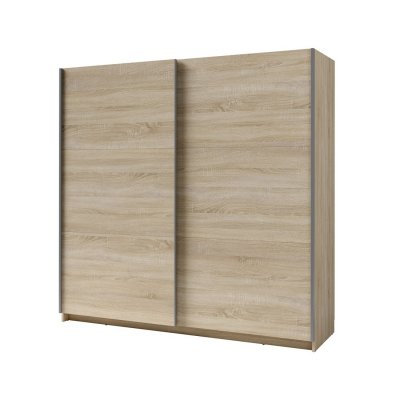 Armoire, garde robe 200 cm 2 portes coulissantes - ch&ecirc;ne sonoma - Collection arsala