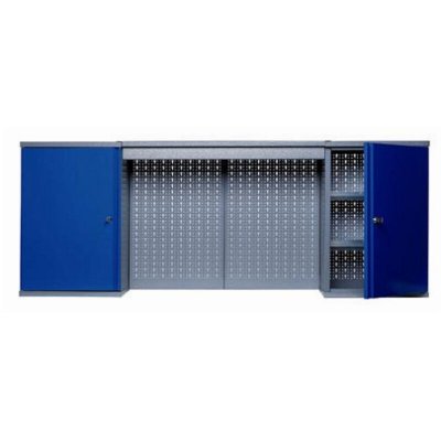 KUPPER Armoire Murale, 2 Porte, 4 &Eacute;tag&egrave;re, 2 Panneaux Muraux, Bleu Marine