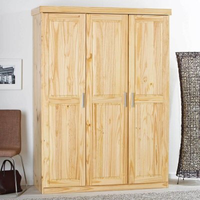 Armoire PELLE penderie grande &eacute;tag&egrave;re 3 portes