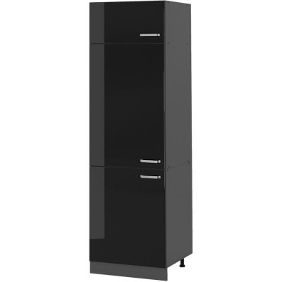 VICCO Armoire pour frigo R-Line, Noir Haute brillance, 60 cm, 