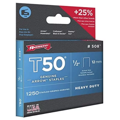ARROW  031004 508 Bo&icirc;te de 1250 Agrafes 12 mm pour Agrafeuse T50