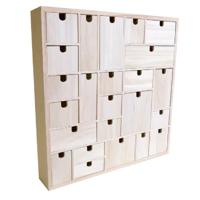 ARTEMIO  Mini armoire 24 tiroirs - Calendrier de l'avent g&eacute;om&eacute;trique