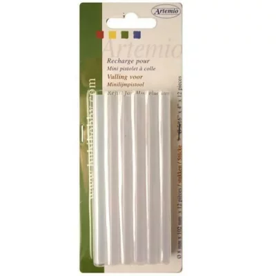 ARTEMIO  Recharge pour Pistolet &agrave; Colle 12 B&acirc;tonnets, Autre, Transparent, 7,5 x 1 x 17,5 cm VIMGGR
