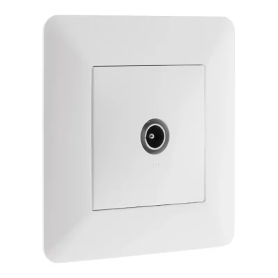 ZENITECH Artezo-Prise TV &Oslash;9,52mm Blanc - Artezo