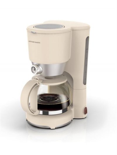 ARTHUR MARTIN  Cafeti&egrave;re r&eacute;tro 12 tasses beige - 900W T.U