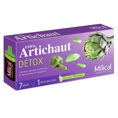 MILICAL Artichaut Detox 7 Doses de 10ml Extra Saveur Pomme 7 Jours 
