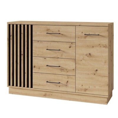 ARTIZ Commode en bois avec 2 portes et 4 tiroirs moderne design 