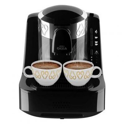 ARZUM  Okka Machine &agrave; expresso moka noir, argent 
