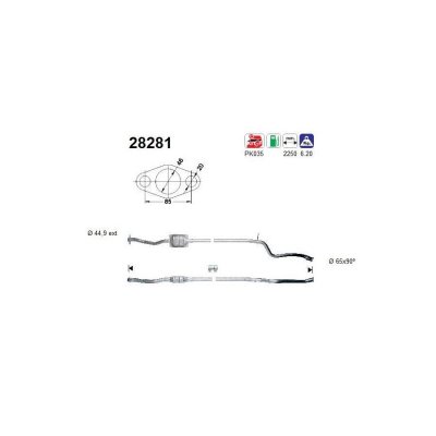 AS  Catalyseur 28281 PEUGEOT 106