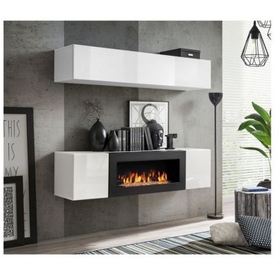 GENERIQUE ASM Ensemble Mural - Fly N - 1 Rangement Mural - 1 Meuble TV - Blanc