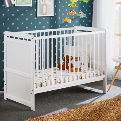 BIM FURNITURE ASM Lit pour B&eacute;b&eacute; - Tymek - L 124 X L 67 X H 56,90 Cm - Blanc