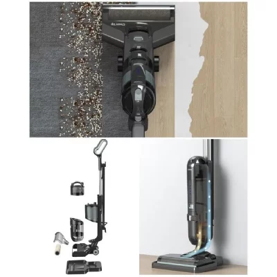 LIVOO Aspirateur balai laveur filaire 600W 2 en 1 aspire et lave CLEAN&acute;UP 80 dB 15 kPa