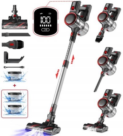 HOMIMASTER Aspirateur Balai Sans Fil 27000Pa - AIIBOT - 5 en 1 Multifonction - &Eacute;cran Tactile LED - 1.3L