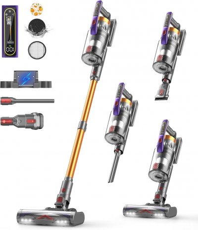 VENDOS85 Aspirateur Balai Sans Fil CHEBIO 580W HEPA Or - Neuf