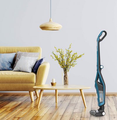 ROWENTA Aspirateur balai sans fil de 0,60l autonomie jusqu'&agrave; 45 minutes bleu noir