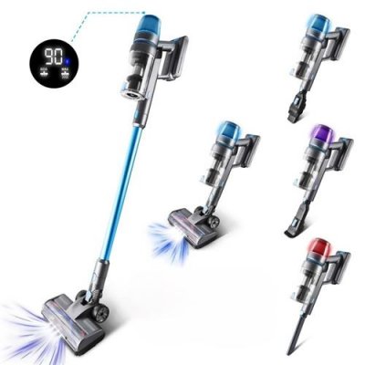  Aspirateur Balai Sans Fil Digital Bleu Et Gris 450w F45 De 