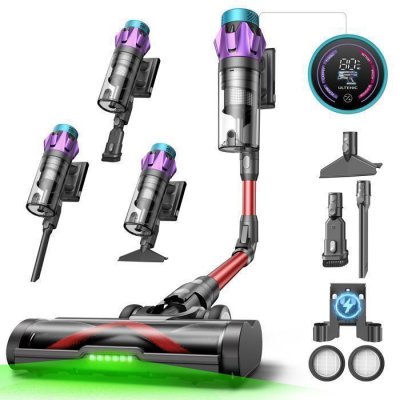 ULTENIC Aspirateur Balai U10 Pro - 30KPa - Filtrations &agrave; 5 &eacute;tages - Autonomie 35min - 800ml - Blanc