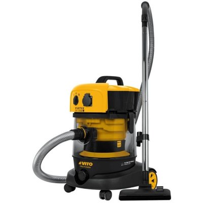 VITO Aspirateur de pl&acirc;tre eau et poussi&egrave;re 1200 W 25 L  - Aspiration solide/liquide