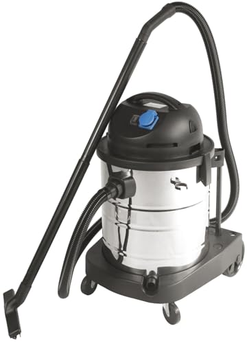 NIKLAS Aspirateur Eau et Poussi&egrave;re 1400W Cuve inox 50L avec Prise &eacute;lectrique IP54 Accessoires 