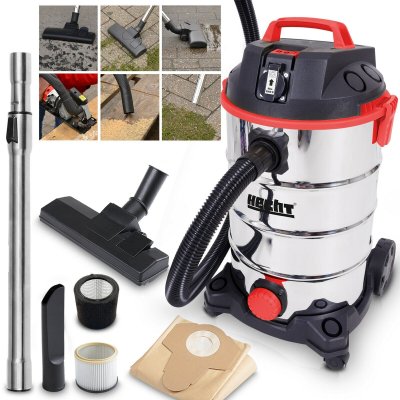 HECHT Aspirateur Industriel tout usage  8335 Z - Puissant 1400W - R&eacute;cipient en acier inoxydable 35L