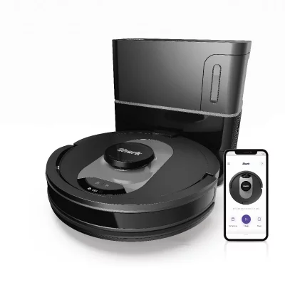 SHARK Aspirateur Robot AI 360 RV2500SEU 0.9L Wi-Fi Contr&ocirc;le Vocal Noir Argent