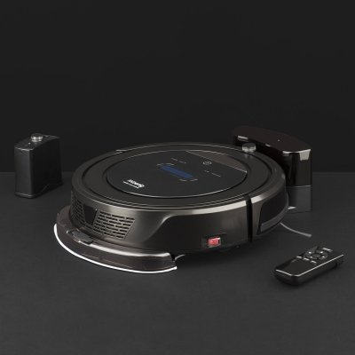 HKOENIG Aspirateur Robot De 0,18l Avec Fonction Wifi Et Contr&ocirc;le &Agrave; Distance Noir