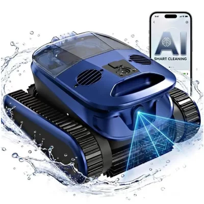 SEAUTO Aspirateur robot de piscine sans fil 240Min&300m&sup2; d'Autonomie