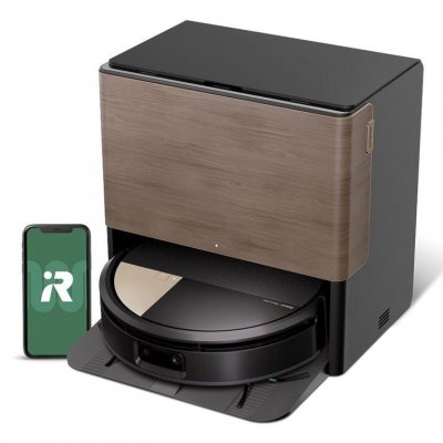 IROBOT Aspirateur robot  Roomba Max 705 Combot Robot + AutoWash dock, Noir 