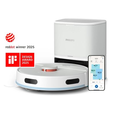PHILIPS Aspirateur Robot Laveur -  XU2100/25 - 6000 Pa - 120 min - 380 ml - Blanc polaire