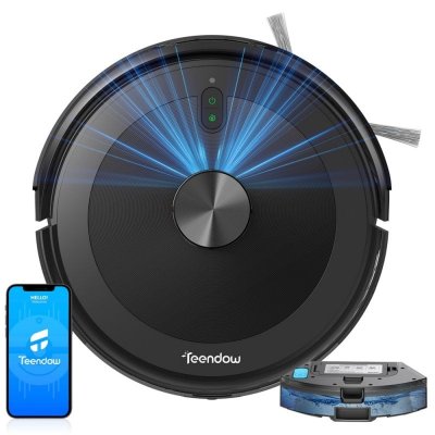 TEENDOW Aspirateur robot  D10S Plus - 5000 Pa 3200 mAh 300 ml 180 minutes - Noir