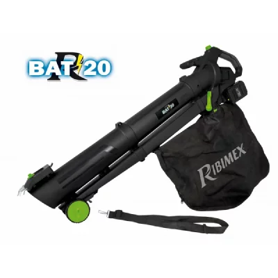 RIBIMEX Aspirateur souffleur broyeur de jardin r-bat20 2 batteries 1 chargeur, prbat20-asb1 PRBAT20/ASB1 