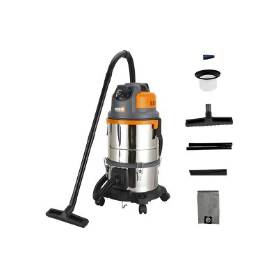 FEIDER Aspirateur sp&eacute;cial pl&acirc;tre - Eau et poussi&egrave;re 1400 W 28 L - Cuve Inox