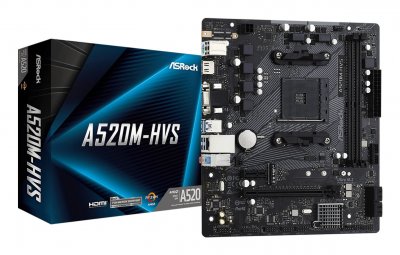 ASROCK  A520M-HVS Emplacement AM4 micro ATX