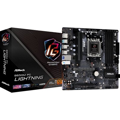 ASROCK  B650M PG Lightning AMD B650 Emplacement AM5 micro ATX - Neuf