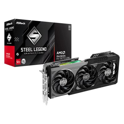 ASROCK  Carte Graphique Rx 9070 Gre Steel Legend Dark 12gb Gddr6