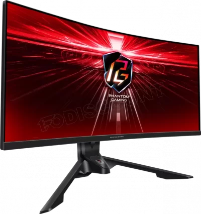 ASROCK  Pg34wq15r3a 34&acute;&acute; Wqhd Ips Led 165hz Curved Gaming Monitor Rouge