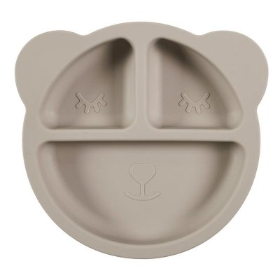 TOM & ZOE Assiette - Tom Et Zoe - Silicone - Ours - Gris