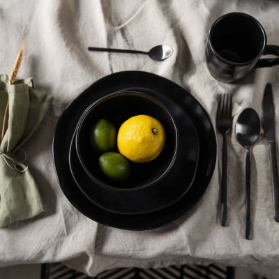 KARE DESIGN Assiettes Organic noires 20cm set de 4 